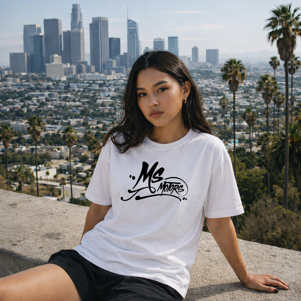 T-Shirt MS MOTORS Blanc